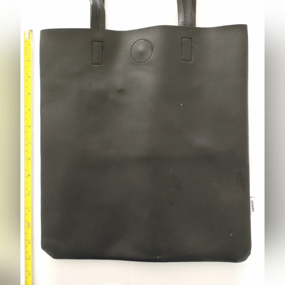 MINISOL Faux-Leather Black Tote Bag - Picture 3 of 6